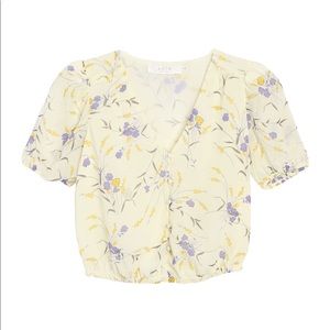 ASTR the Label Puff Sleeve Button Front Blouse